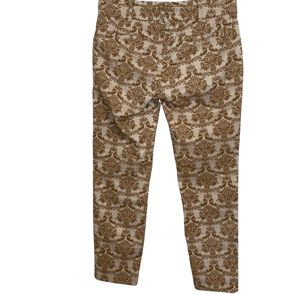 ANTHROPOLOGIE CARTONNIER Charlie‎ Ankle Damask Brocade Pants Beige Brown NWOT  4 - Picture 5 of 7